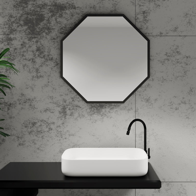 Origins Living Docklands Octagon Mirror 60x60cm - Matt Black