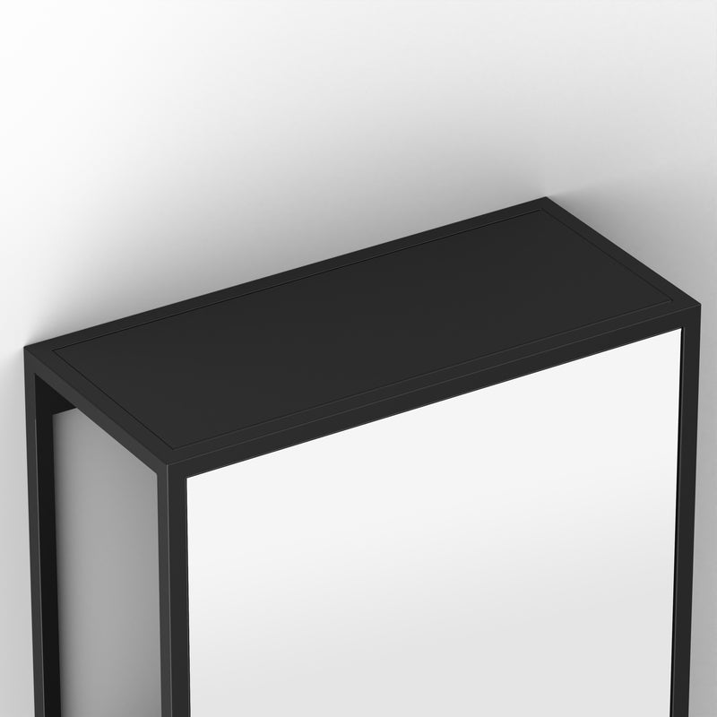 Origins Living Dockside Mirror With Open Shelving 140x30cm - Black