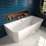 D-Shape Back To Wall Freestanding Bath - White
