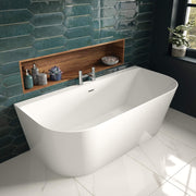 D-Shape Back To Wall Freestanding Bath - White