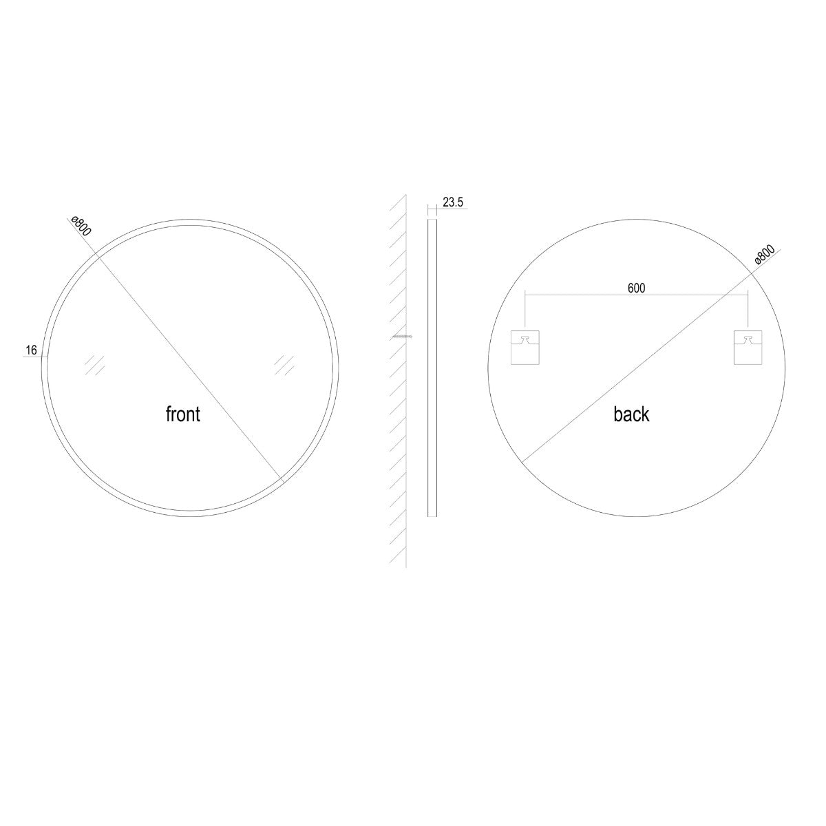 Origins Living Docklands Round Mirror 80cm