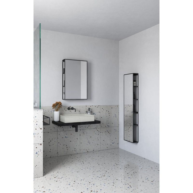 Origins Living Dockside Mirror With Open Shelving 30x60cm - Black