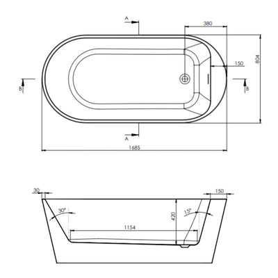 Garda Freestanding Bath - White