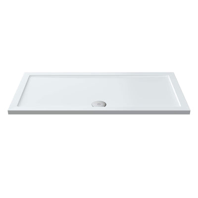 Gloss White Stone Resin Shower Tray With Centre Waste