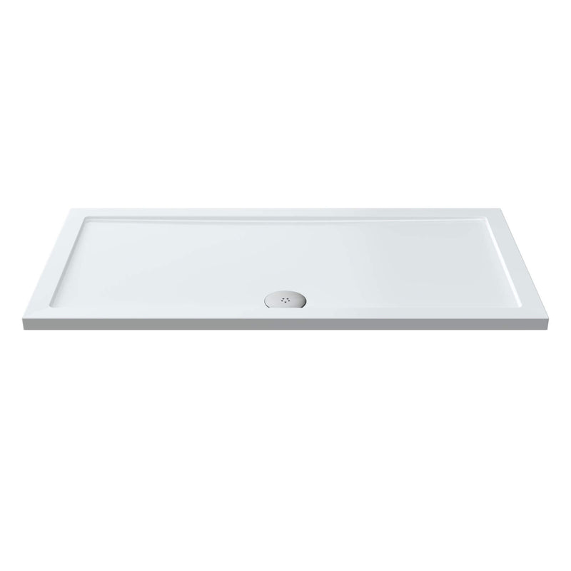 Gloss White Stone Resin Shower Tray With Centre Waste