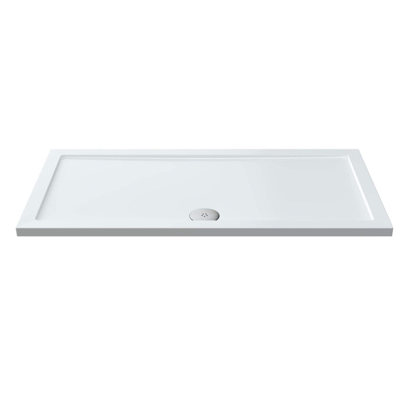 Gloss White Stone Resin Shower Tray With Centre Waste