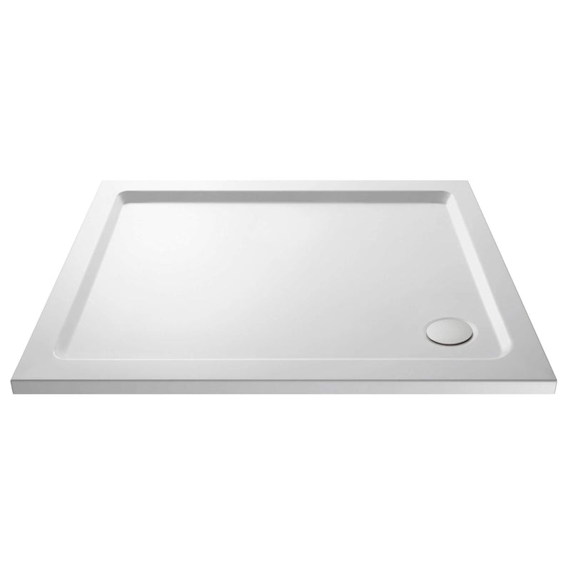 Gloss White Stone Resin Shower Tray With Corner Waste