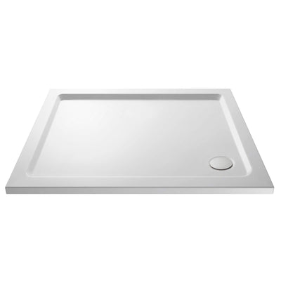 Gloss White Stone Resin Shower Tray With Corner Waste