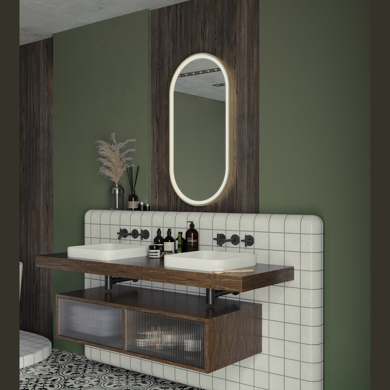 Origins Living Lomax Light Capsule Mirror 40x80cm - Brushed Brass