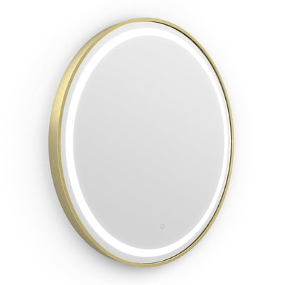 Origins Living Lomax Light Round Mirror 70cm - Brushed Brass