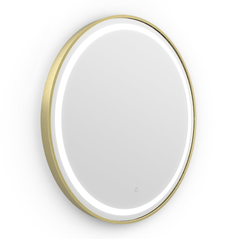 Origins Living Lomax Light Round Mirror 70cm - Brushed Brass