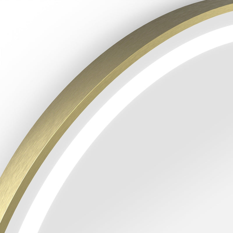 Origins Living Lomax Light Round Mirror 70cm - Brushed Brass