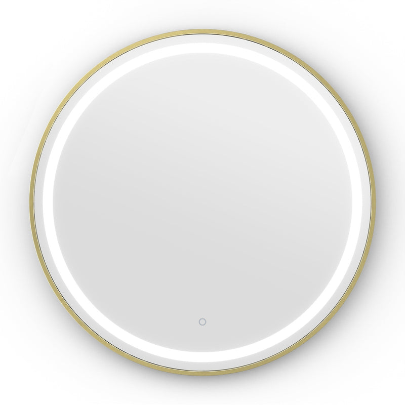Origins Living Lomax Light Round Mirror 70cm - Brushed Brass