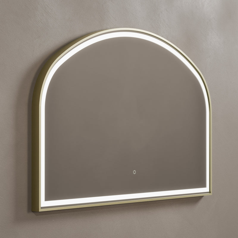 Lomax Light Overmantle Arch Illuminated Mirror 120 x 75cm - Brushed Brass