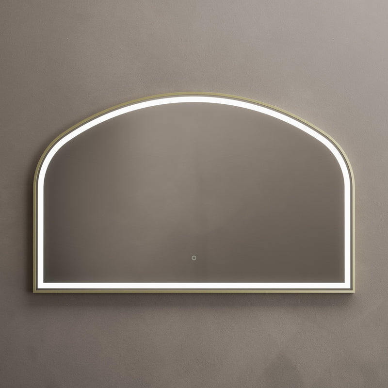 Lomax Light Overmantle Arch Illuminated Mirror 120 x 75cm - Brushed Brass