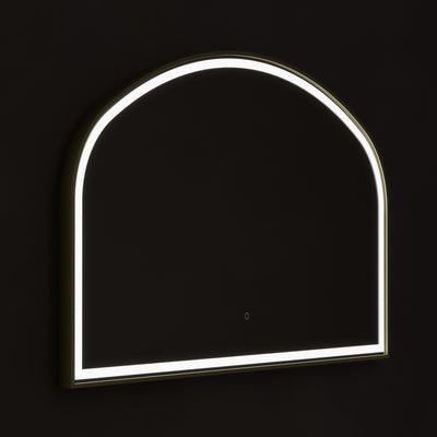 Lomax Light Overmantle Arch Illuminated Mirror 120 x 75cm - Brushed Brass