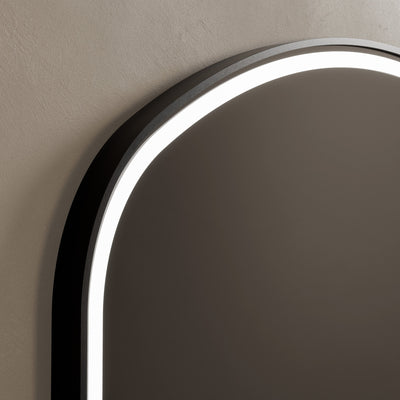 Lomax Light Overmantle Arch Illuminated Mirror 120 x 75cm - Black