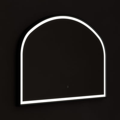 Lomax Light Overmantle Arch Illuminated Mirror 120 x 75cm - Black