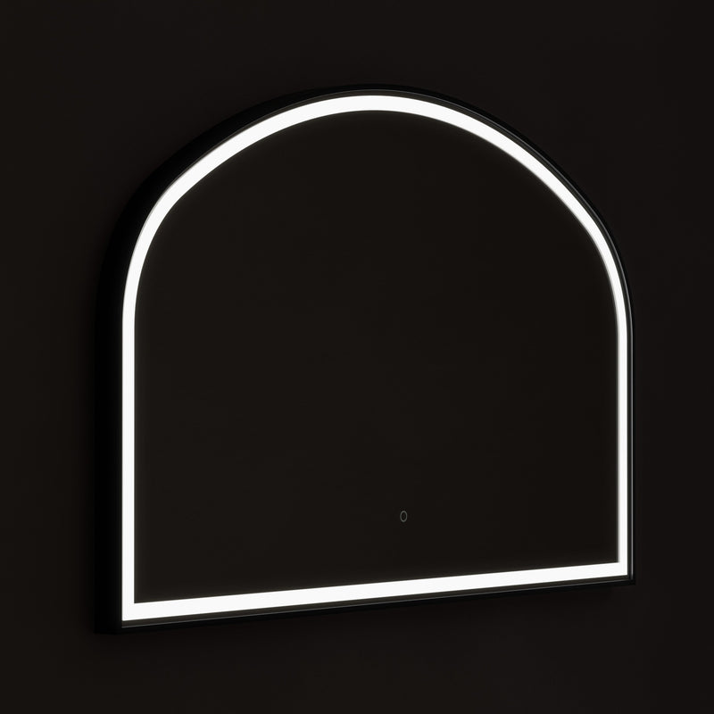 Lomax Light Overmantle Arch Illuminated Mirror 120 x 75cm - Black