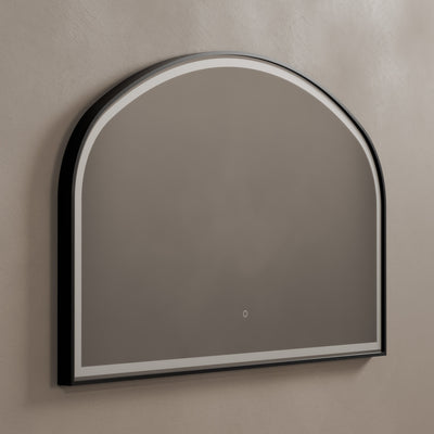 Lomax Light Overmantle Arch Illuminated Mirror 120 x 75cm - Brushed Black