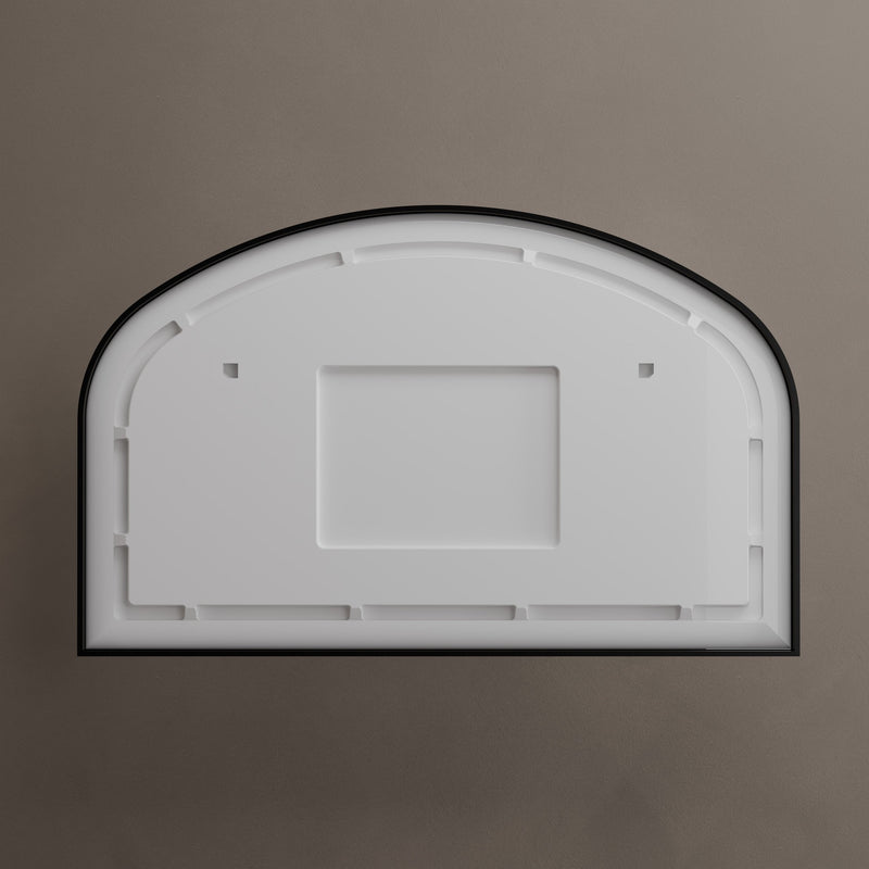 Lomax Light Overmantle Arch Illuminated Mirror 120 x 75cm - Brushed Black