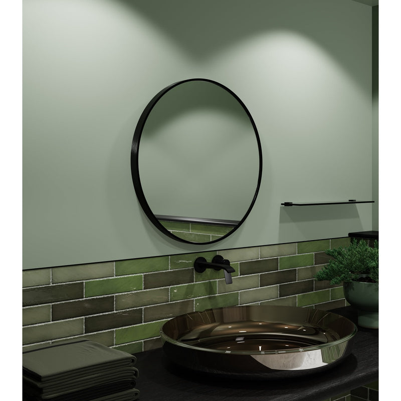 Origins Living Lomax Round Mirror 60cm - Matt Black
