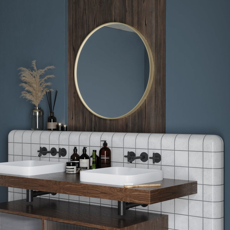 Origins Living Lomax Round Mirror 70cm - Brushed Brass