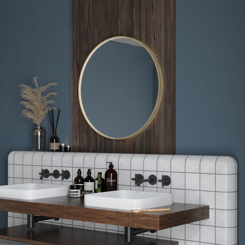 Origins Living Lomax Round Mirror 60cm - Brushed Brass