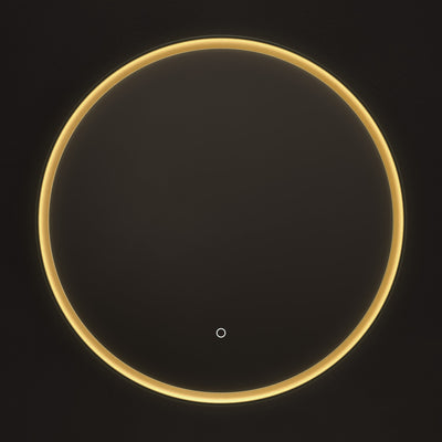 Luxor Round Illuminated Mirror 80cm - Gold & Black