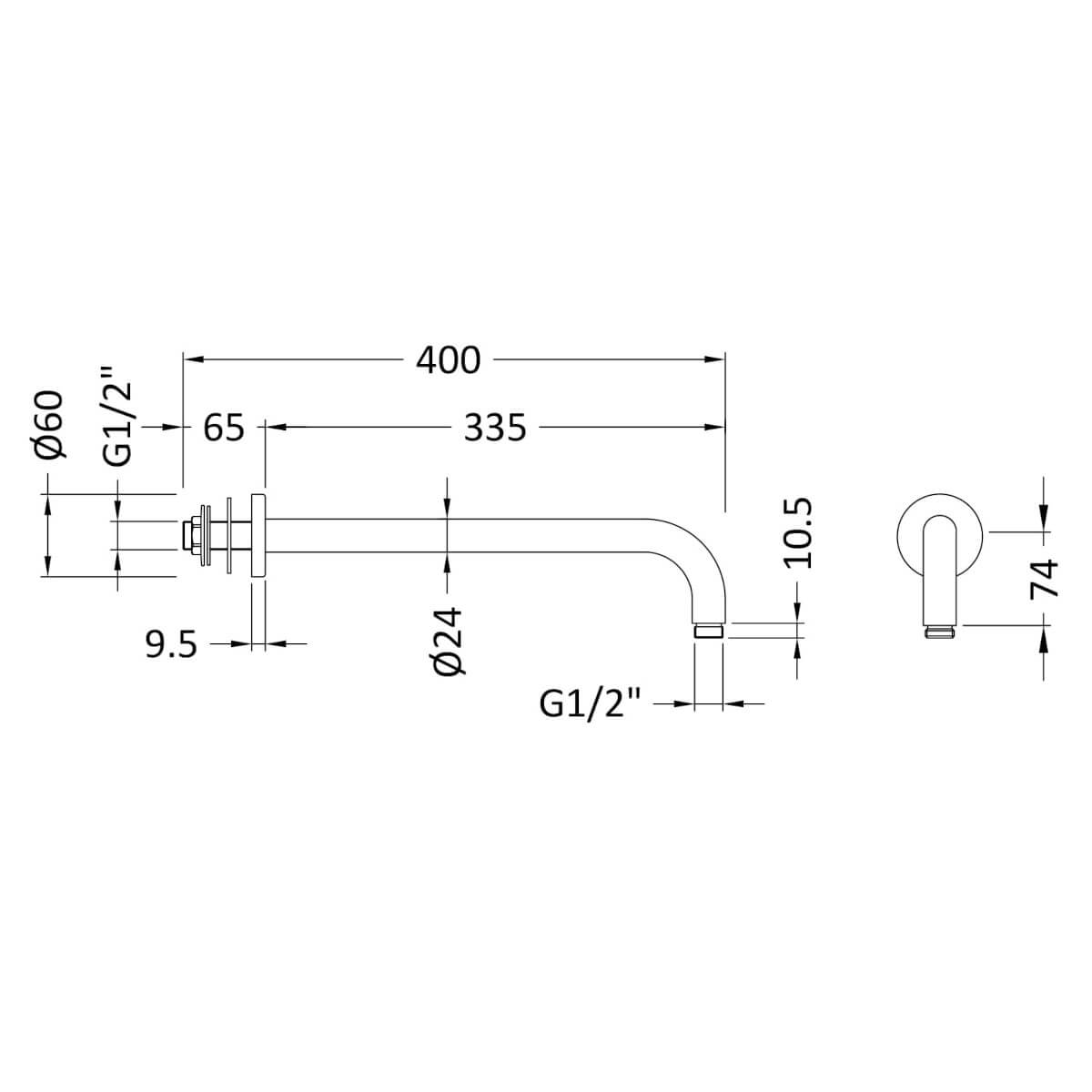 Lana Brushed Brass Concealed Shower Package With Fixed Head & Rail Kit