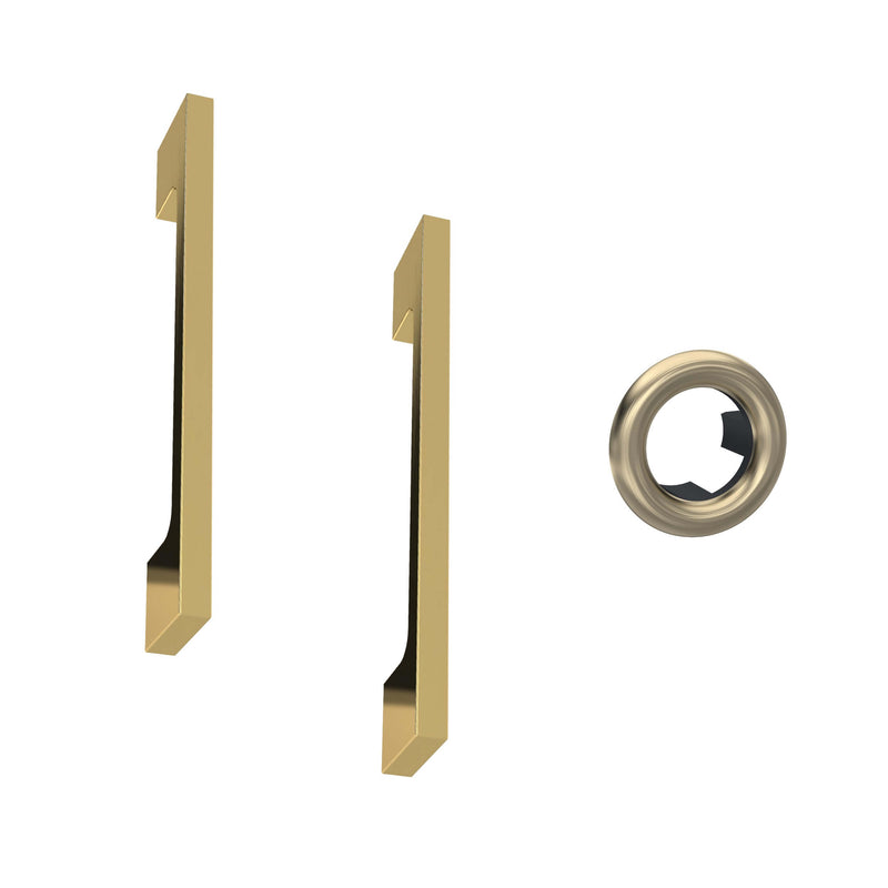 Lomond 500mm Gloss White Floorstanding Vanity Unit With Ceramic Basin - Brushed Brass Handles & Overflow Cover