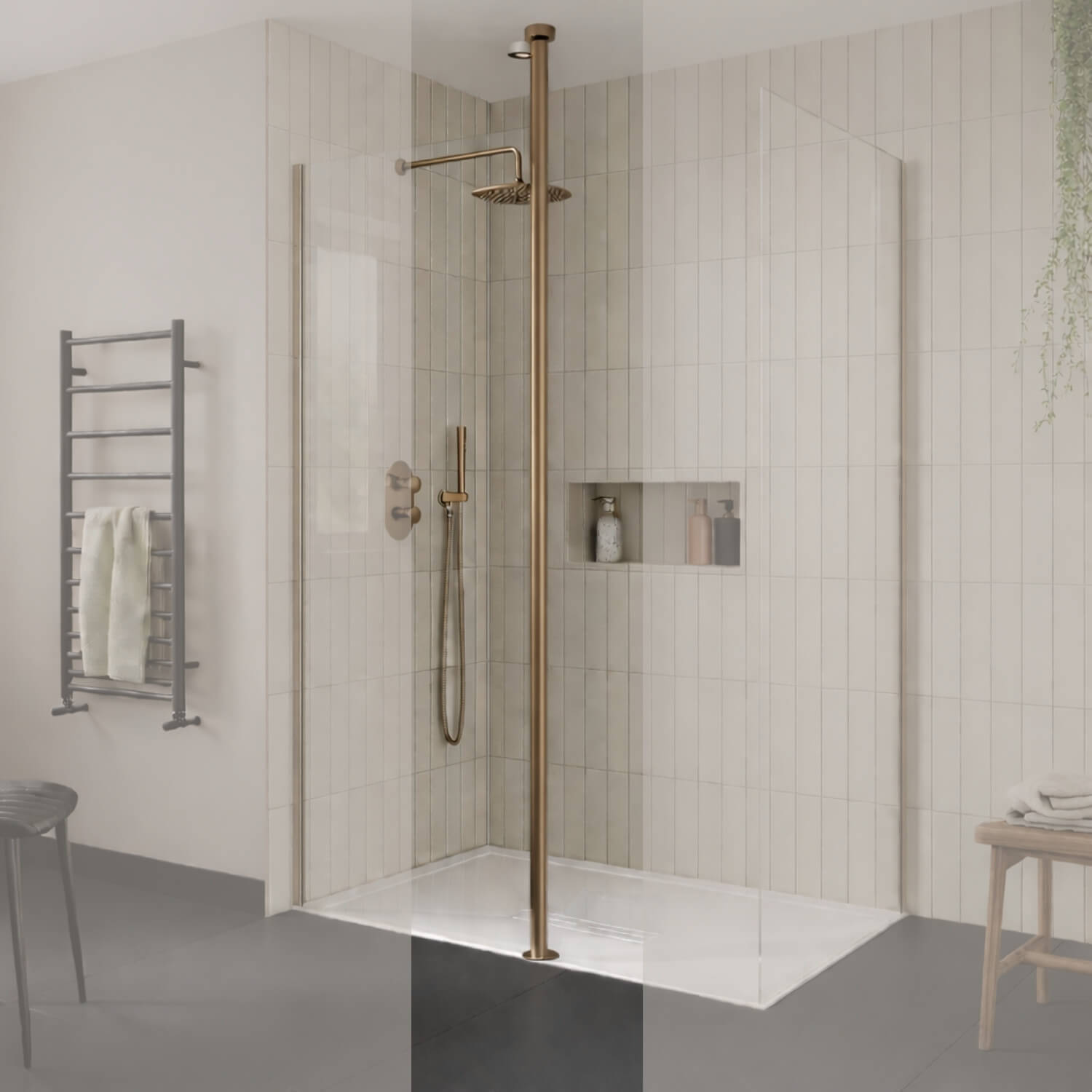 Lustre Ceiling Post For Wetroom Screen - Brushed Bronze – BathLab