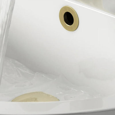 Lux Basin Overflow Cover - Brushed Brass