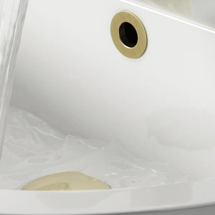 Lux Basin Overflow Cover - Brushed Brass