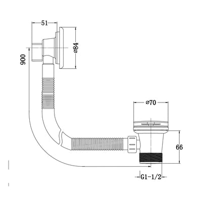 Lux Clicker Bath Waste With Overflow - Brushed Brass