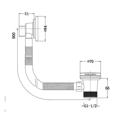 Lux Clicker Bath Waste With Overflow - Chrome