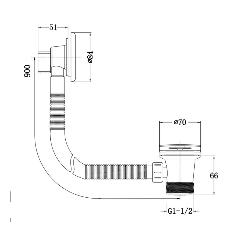 Lux Clicker Bath Waste With Overflow - Chrome