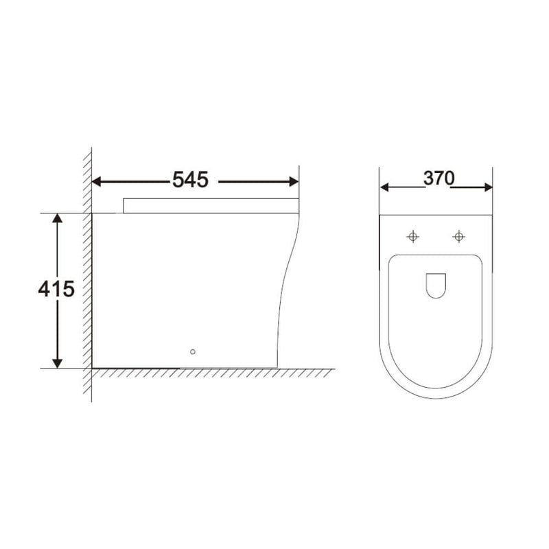 Lux Flair Rimless Back To Wall Toilet & Soft Close Seat - Chrome Fittings