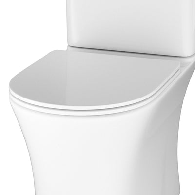 Lux Flair Rimless Back To Wall Toilet & Soft Close Seat - Matt Black Fittings