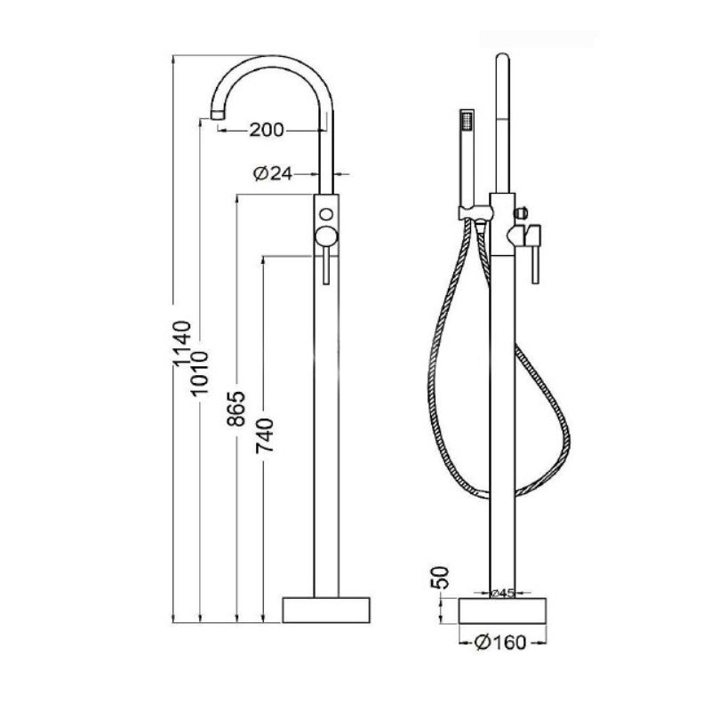 Lux Floorstanding Bath Shower Mixer - Chrome