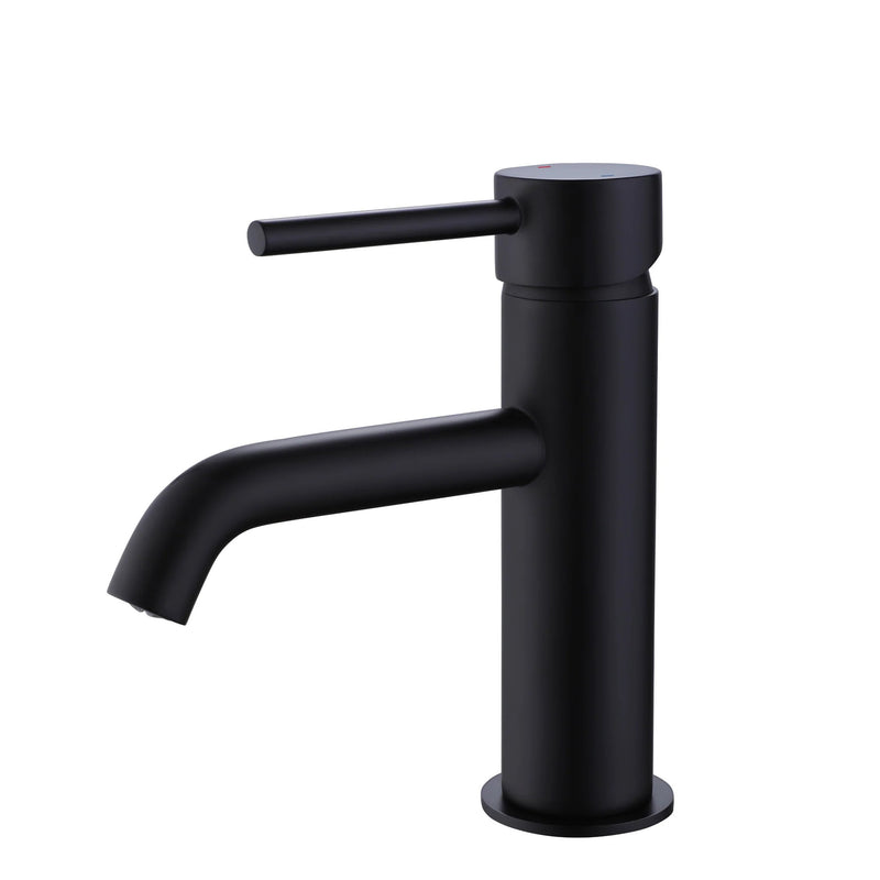 Lux Mini Monobloc Basin Mixer With Waste - Matt Black