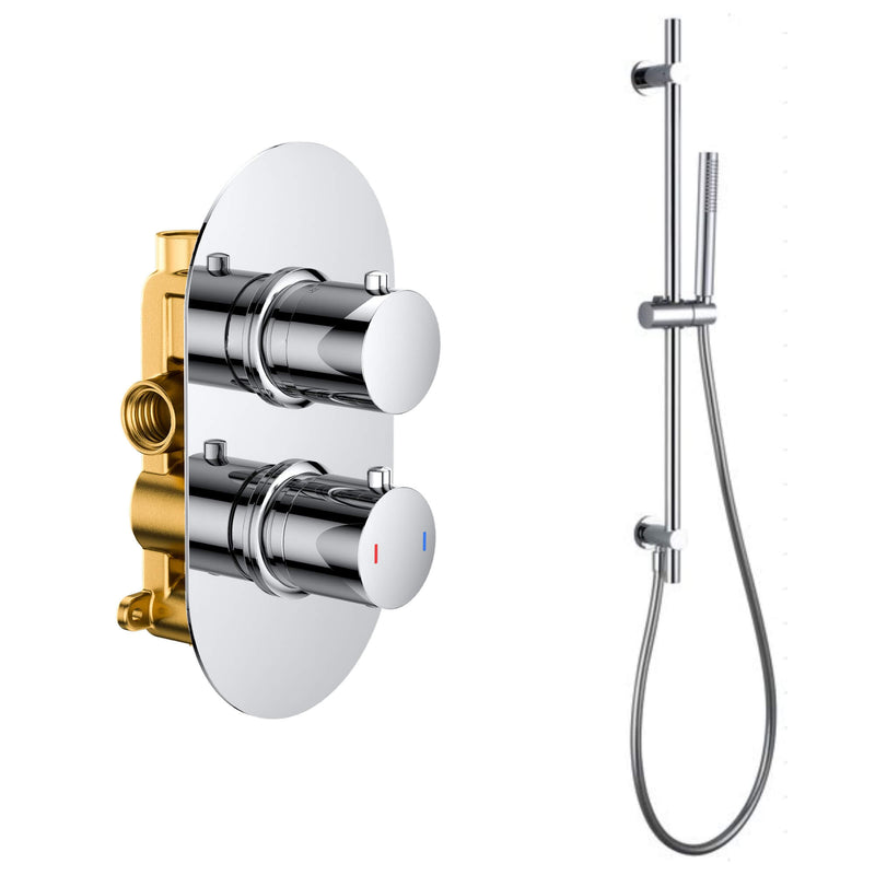 Lux Concealed Shower Set With Slide Rail Shower Handset Kit - Chrome