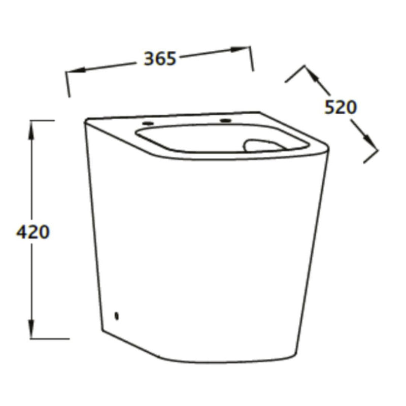 Lux Square Rimless Back To Wall Toilet & Soft Close Seat - Chrome Fittings