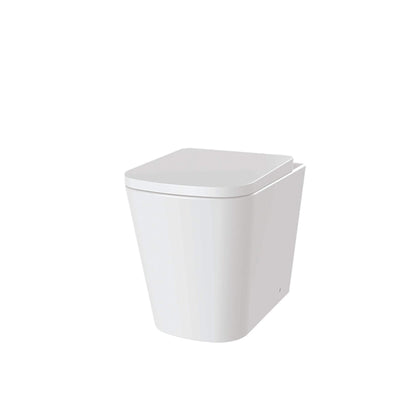 Lux Square Rimless Back To Wall Toilet & Soft Close Seat - Brushed Brass Fittings
