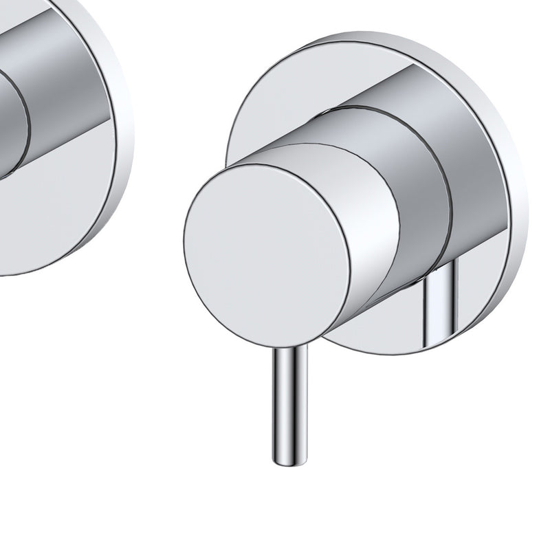 Lux Wall Mounted 3 Hole Basin Mixer - Chrome