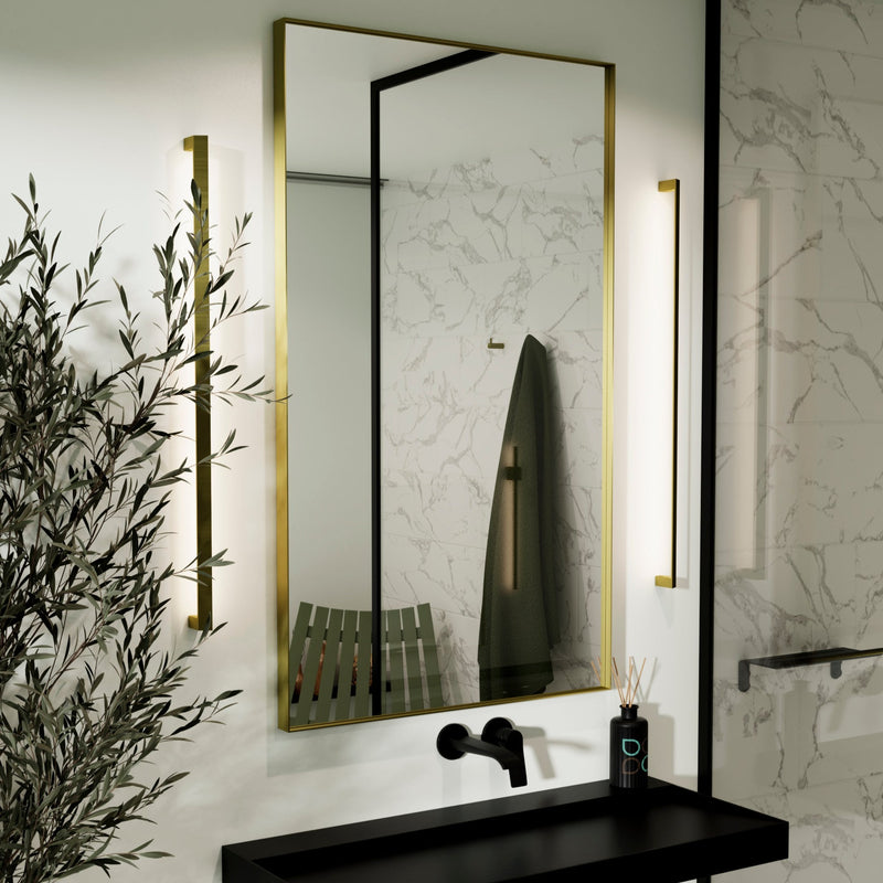 Origins Living Newington Rectangular Mirror 100x80cm - Brushed Brass