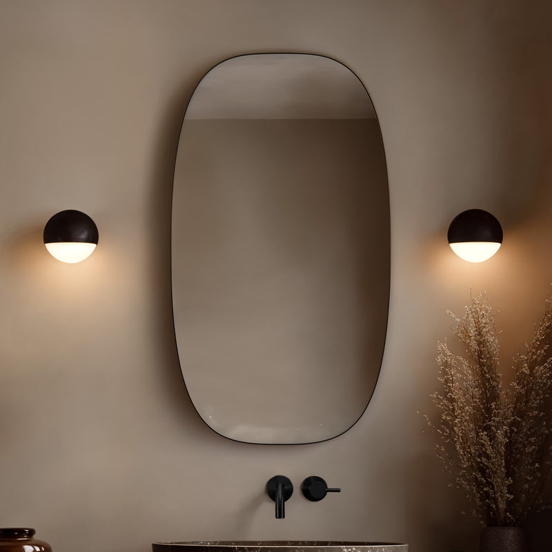 Origins Living Oslo Barrel Mirror 45x80cm - Matt Black