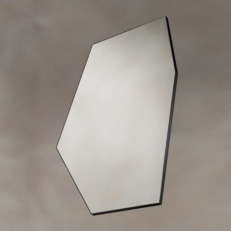 Origins Living Oslo Irregular Hexagon Mirror 55x80cm - Matt Black