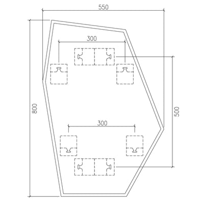 Origins Living Oslo Irregular Hexagon Mirror 55x80cm - Matt Black