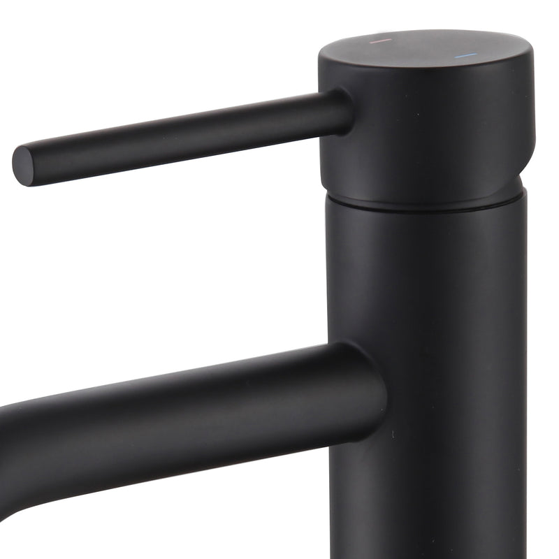 Lux Mini Monobloc Basin Mixer With Waste - Matt Black